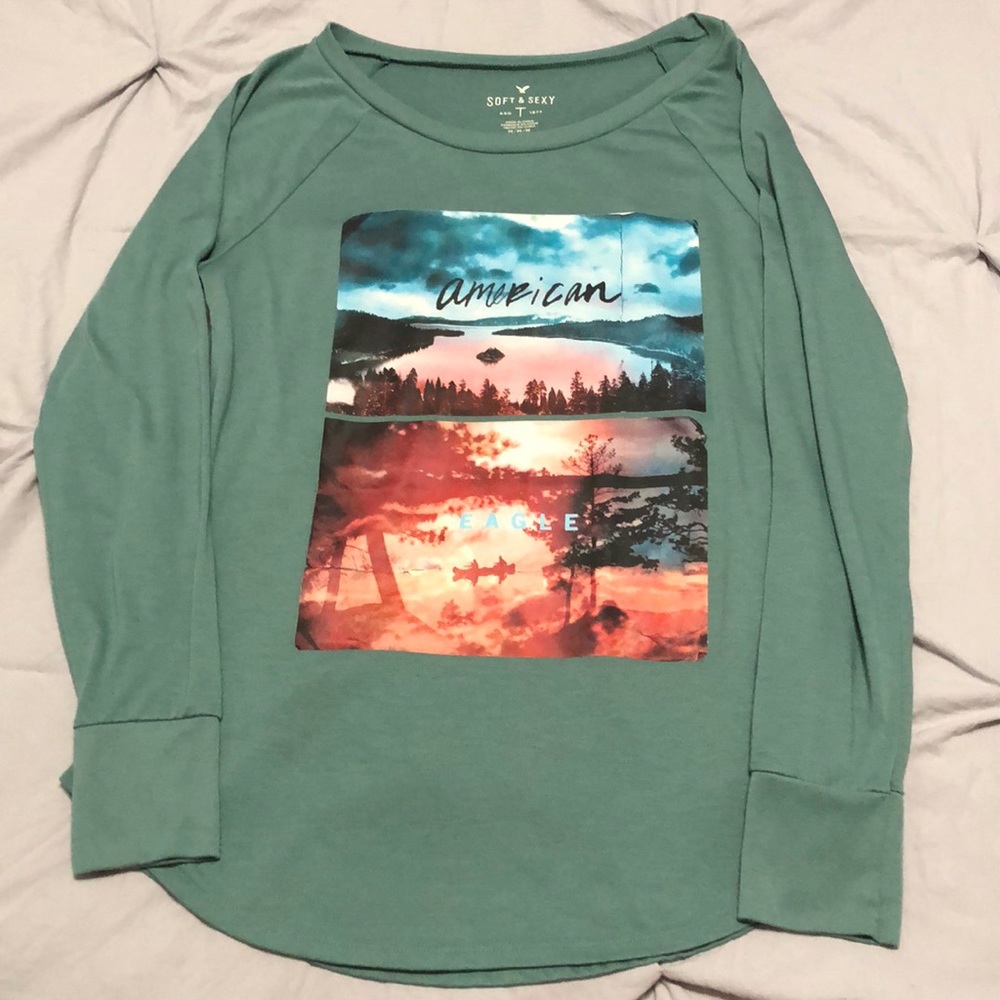 American Eagle Soft and Sexy Graphic Long Sleeve